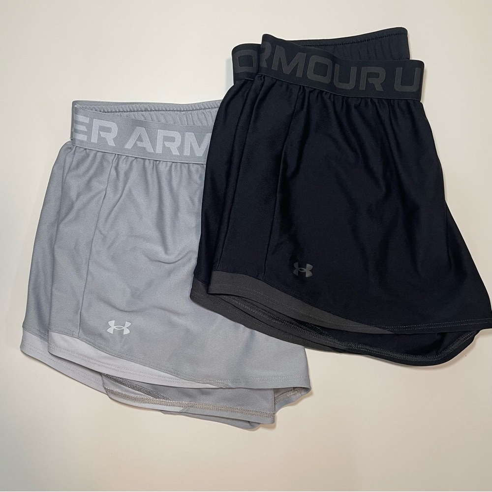 Under Armour Black and Gray Athletic Shorts